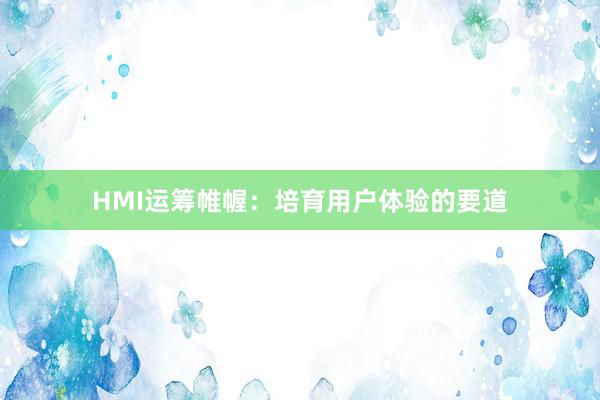 HMI运筹帷幄：培育用户体验的要道
